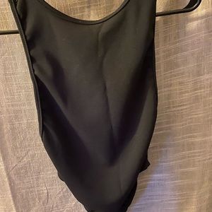 Black Open Back Bodysuit